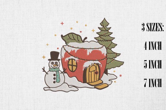 Cute Apple House & Snowman Christmas Design Review