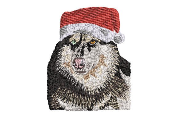 Review: Siberian Husky in Santa Hat Embroidery File