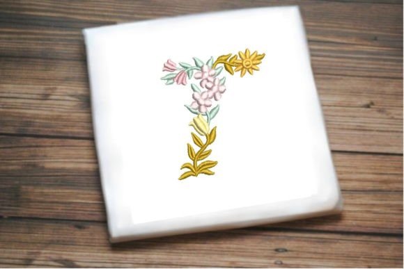 Reviewing Letter T in Beautiful Flower for Apparel
