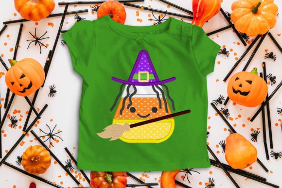 Reviewing Spooky Candy Corn Witch Applique for Etsy